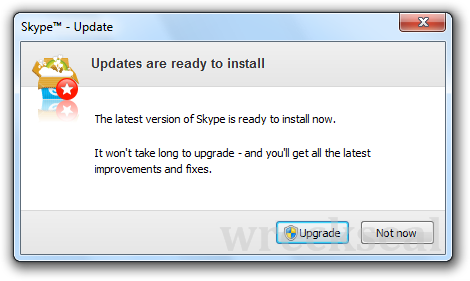 Skype Update Popup